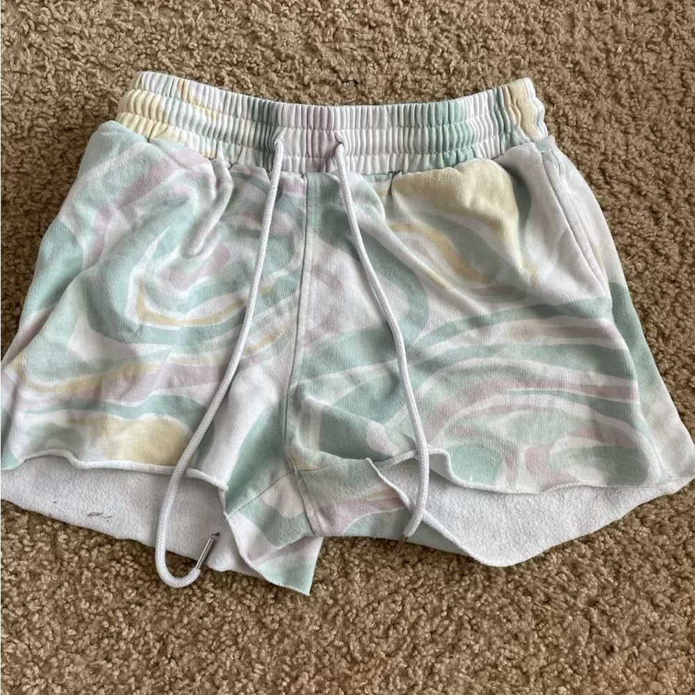 Pastel Patterned Athletic Shorts for Women